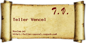 Teller Vencel névjegykártya